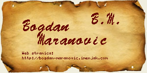 Bogdan Maranović vizit kartica